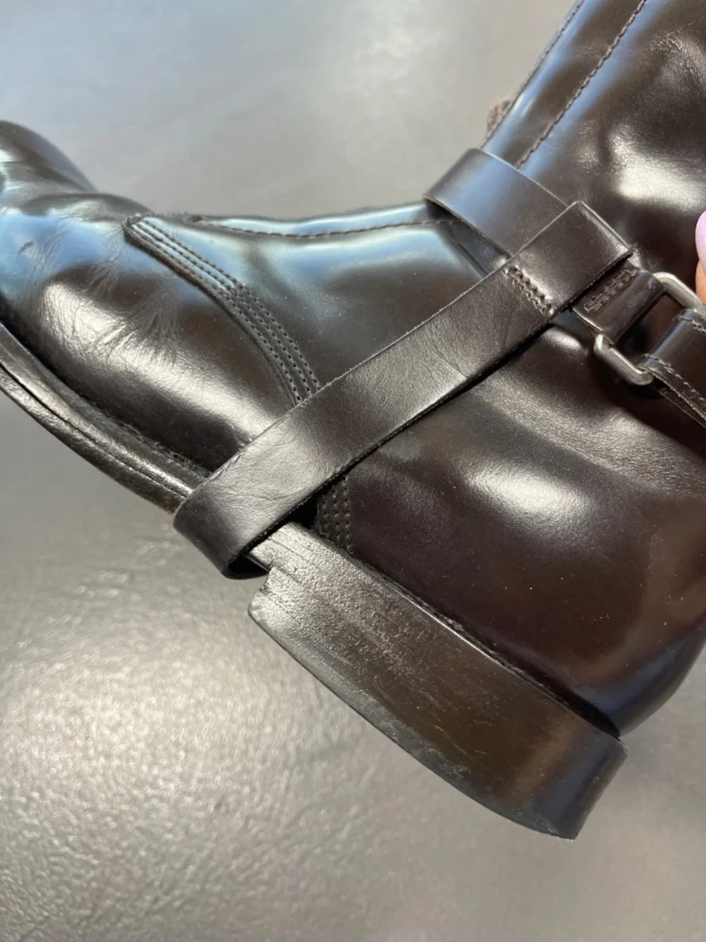 JIL SANDER Mens Brown Smooth Leather Mid-Calf Lace Up Harness Belt Boots Size 7